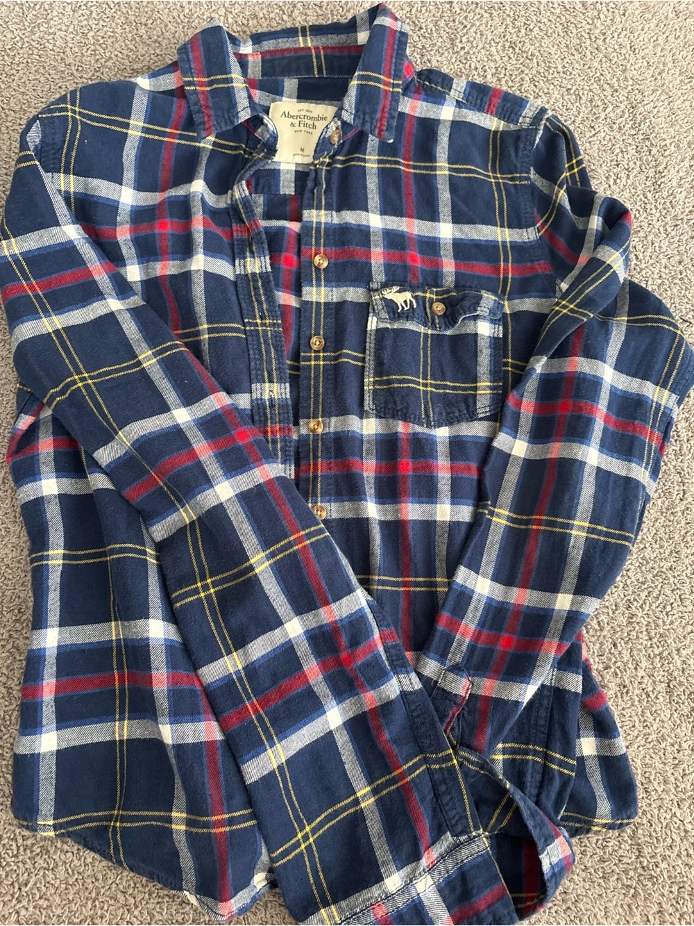 Abercrombie & Fitch Navy Red Plaid Flannel Shirt
#vintage